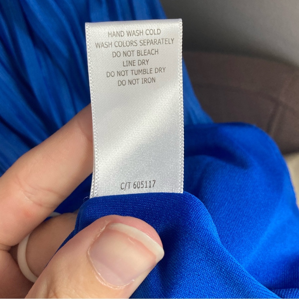 Taylor Pleated Tiered Midi Dress in Blue 8 - Picture 8 of 8